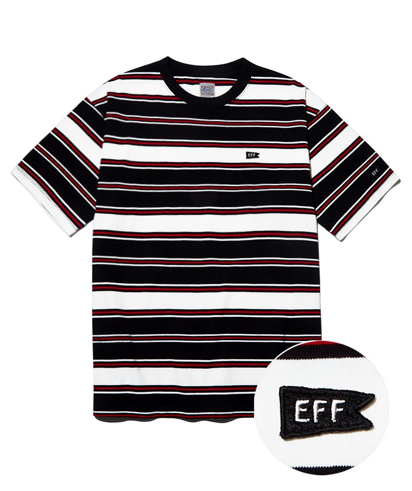 EFF 플래그 스트라이프 반팔 티셔츠 블랙